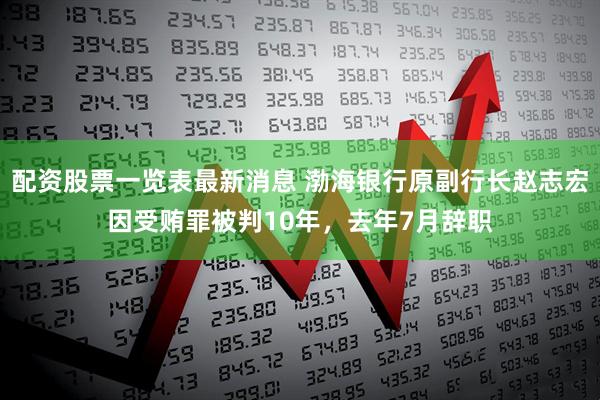 配资股票一览表最新消息 渤海银行原副行长赵志宏因受贿罪被判10年,去年7月辞职